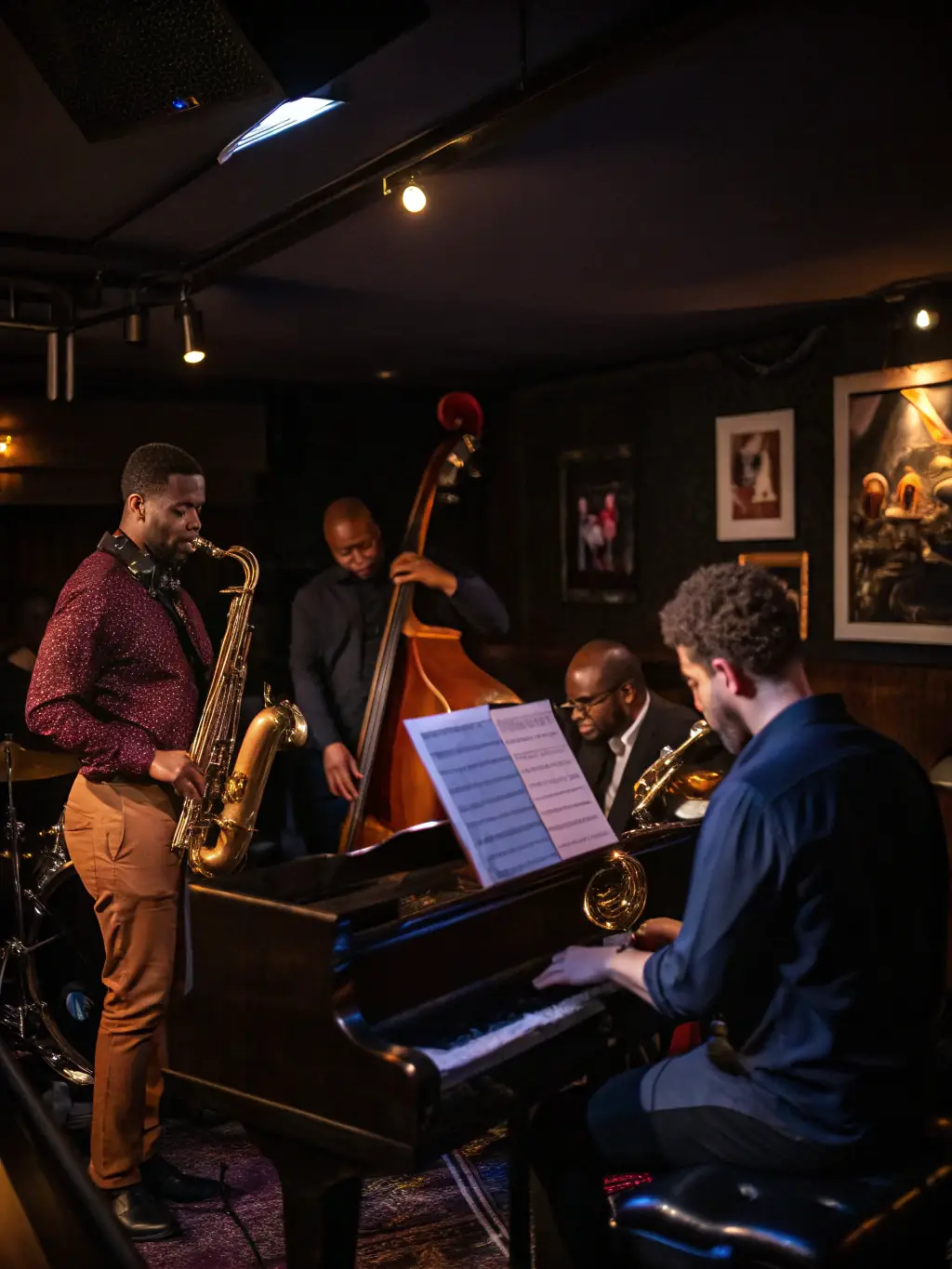A photo of a jazz ensemble performing at an AJM cultural event, illustrating the organization's dedication to promoting diverse musical styles.